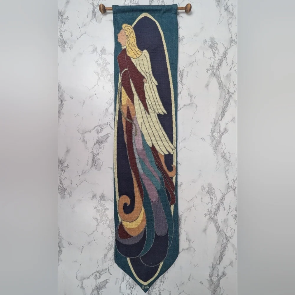 Christmas Around The World Cathedral Angel Tapestry With Dowel